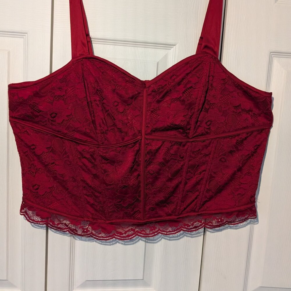 Torrid Satin Lace Corset Top - Picture 2 of 8